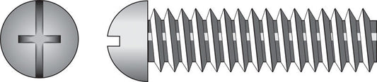 HILLMAN No. 6-32 Ga. X 1 in. L Combination Round Head Zinc-Plated Steel Machine Screws 100 pk