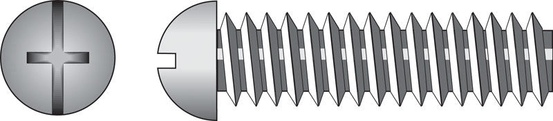 HILLMAN No. 6-32 Ga. X 2 in. L Combination Round Head Zinc-Plated Steel Machine Screws 100 pk
