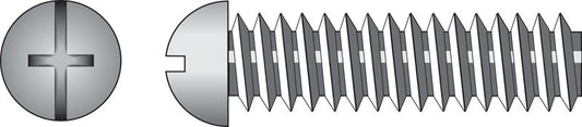 HILLMAN No. 8-32 Ga. X 1/2 in. L Combination Round Head Zinc-Plated Steel Machine Screws 100 pk