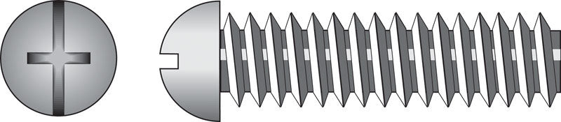 HILLMAN No. 8-32 Ga. X 3/4 in. L Combination Round Head Zinc-Plated Steel Machine Screws 100 pk