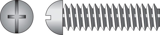 HILLMAN No. 8-32 Ga. X 3/4 in. L Combination Round Head Zinc-Plated Steel Machine Screws 100 pk