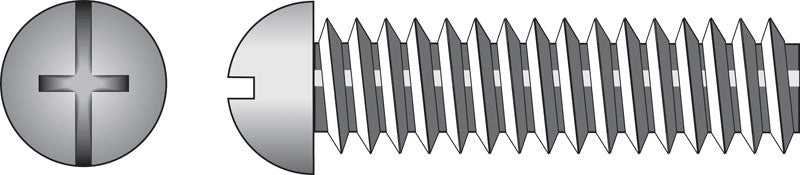 HILLMAN No. 8-32 Ga. X 1 in. L Combination Round Head Zinc-Plated Steel Machine Screws 100 pk