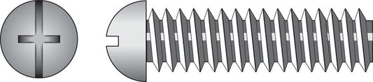 HILLMAN No. 8-32 Ga. X 1 in. L Combination Round Head Zinc-Plated Steel Machine Screws 100 pk