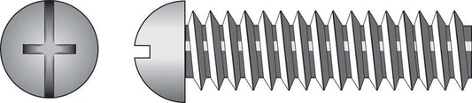 HILLMAN No. 8-32 Ga. X 1-1/4 in. L Combination Round Head Zinc-Plated Steel Machine Screws 100 pk