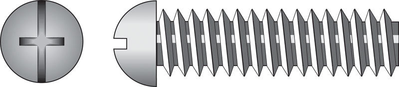 HILLMAN No. 8-32 Ga. X 1-1/2 in. L Combination Round Head Zinc-Plated Steel Machine Screws 100 pk