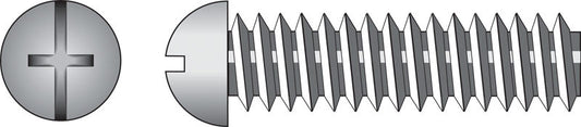 HILLMAN No. 8-32 Ga. X 1-1/2 in. L Combination Round Head Zinc-Plated Steel Machine Screws 100 pk