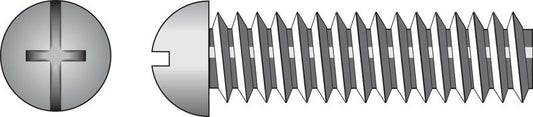 HILLMAN No. 8-32 Ga. X 2 in. L Combination Round Head Zinc-Plated Steel Machine Screws 100 pk