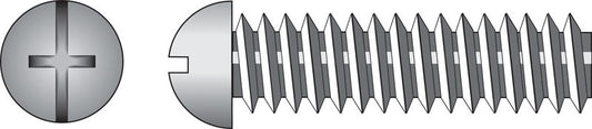 HILLMAN No. 10-24 Ga. X 1/2 in. L Combination Round Head Zinc-Plated Steel Machine Screws 100 pk