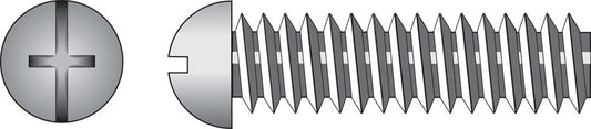 HILLMAN No. 10-24 Ga. X 3/4 in. L Combination Round Head Zinc-Plated Steel Machine Screws 100 pk