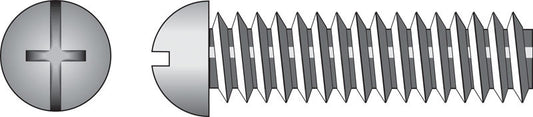 HILLMAN No. 10-24 Ga. X 1 in. L Combination Round Head Zinc-Plated Steel Machine Screws 100 pk