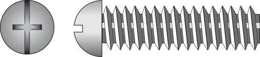 HILLMAN No. 10-24 Ga. X 1-1/2 in. L Combination Round Head Zinc-Plated Steel Machine Screws 100 pk
