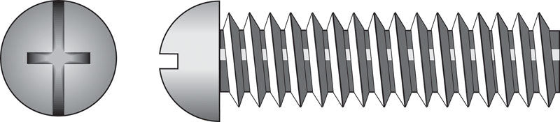 HILLMAN No. 10-24 Ga. X 1-3/4 in. L Combination Round Head Zinc-Plated Steel Machine Screws 100 pk