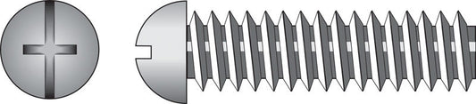 HILLMAN No. 10-24 Ga. X 1-3/4 in. L Combination Round Head Zinc-Plated Steel Machine Screws 100 pk