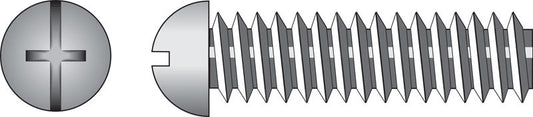 HILLMAN No. 10-24 Ga. X 2-1/2 in. L Combination Round Head Zinc-Plated Steel Machine Screws 100 pk