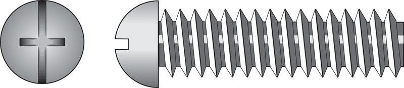HILLMAN No. 10-24 Ga. X 4 in. L Combination Round Head Zinc-Plated Steel Machine Screws 100 pk