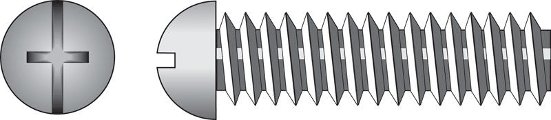 HILLMAN No. 1/4-20 Ga. X 1/2 in. L Combination Round Head Zinc-Plated Steel Machine Screws 100 pk