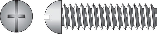 HILLMAN No. 1/4-20 Ga. X 1/2 in. L Combination Round Head Zinc-Plated Steel Machine Screws 100 pk