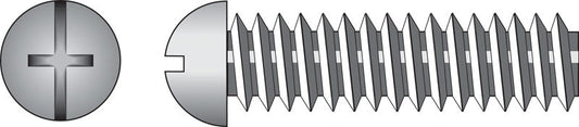 HILLMAN No. 1/4-20 Ga. X 3/4 in. L Combination Round Head Zinc-Plated Steel Machine Screws 100 pk