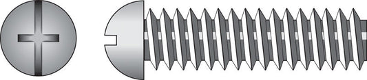 HILLMAN No. 1/4-20 Ga. X 1 in. L Combination Round Head Zinc-Plated Steel Machine Screws 100 pk