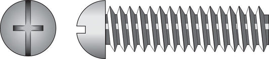 HILLMAN No. 1/4-20 Ga. X 1-1/2 in. L Combination Round Head Zinc-Plated Steel Machine Screws 100 pk