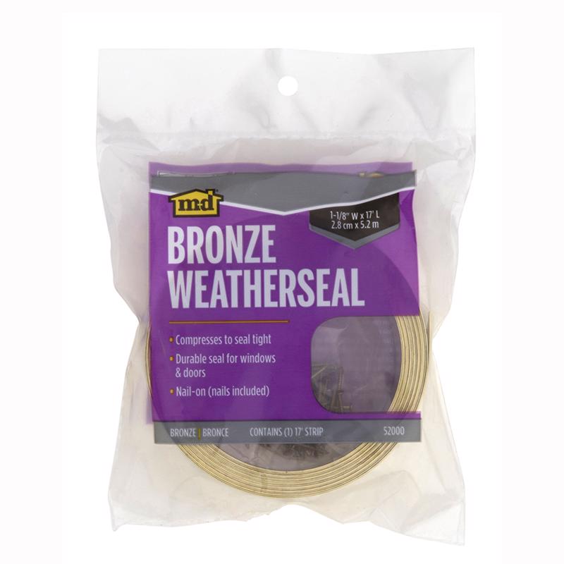 M-D BUILDING PRODUCTS Bronze Aluminum Weatherseal For Doors and Windows 204 in. L X 1.13 in.