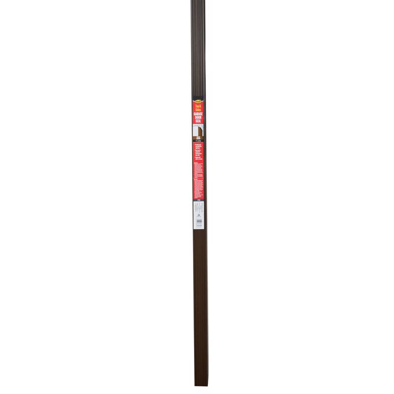M-D BUILDING PRODUCTS Brown Vinyl Top & Sides Door Seal For Garage Doors 84 in. L X 0.38 in.