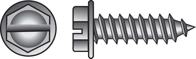 HILLMAN No. 6 Ga. X 1-1/4 in. L Slotted Hex Washer Head Sheet Metal Screws 100 pk