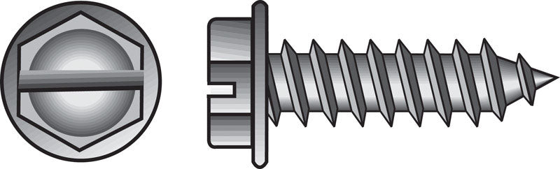 HILLMAN No. 6 Ga. X 1-1/2 in. L Slotted Hex Washer Head Sheet Metal Screws 100 pk