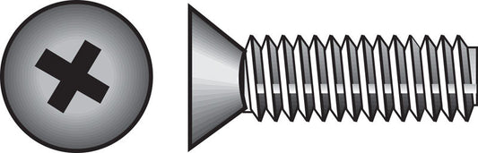 HILLMAN No. 6-32 Ga. X 1-1/4 in. L Phillips Flat Head Zinc-Plated Steel Machine Screws 100 pk