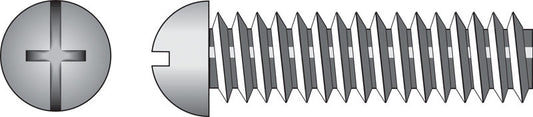 HILLMAN No. 6-32 Ga. X 1-1/4 in. L Combination Round Head Zinc-Plated Steel Machine Screws 100 pk