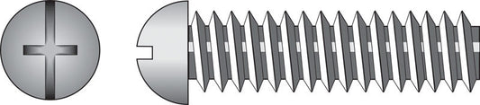 HILLMAN No. 8-32 Ga. X 1-3/4 in. L Combination Round Head Zinc-Plated Steel Machine Screws 100 pk