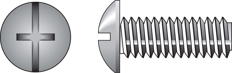 HILLMAN No. 1/4-20 Ga. X 1 in. L Combination Truss Head Zinc-Plated Steel Machine Screws 100 pk