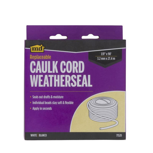 M-D BUILDING PRODUCTS White Vinyl Caulking Cord For Doors and Windows 1080 in. L X 0.13 in.