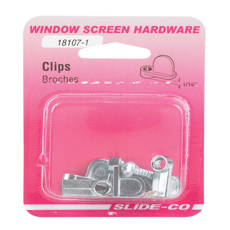 Prime-Line Mill Steel Screen Clip For 1/16 inch 1 pk