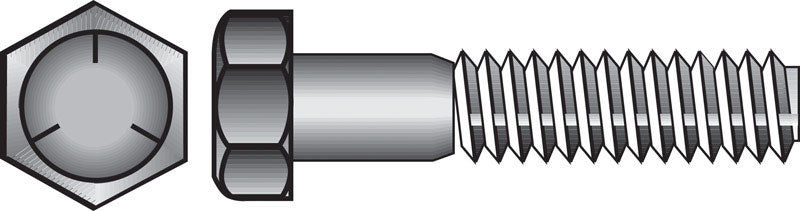 HILLMAN 1/4 in. D X 1/2 in. L Heat Treated Zinc Steel Hex Head Cap Screw 100 pk