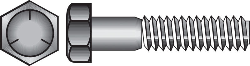 HILLMAN 5/16 in. D X 3 in. L Heat Treated Zinc Steel Hex Head Cap Screw 100 pk