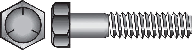 HILLMAN 5/16 in. D X 3-1/2 in. L Heat Treated Zinc Steel Hex Head Cap Screw 50 pk