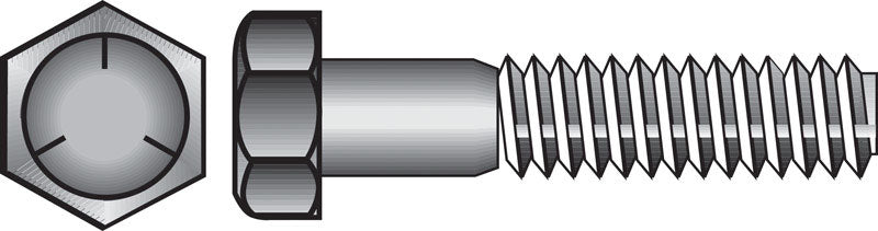 HILLMAN 7/16 in. D X 1-1/2 in. L Heat Treated Zinc Steel Hex Head Cap Screw 50 pk