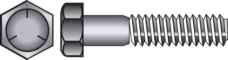 HILLMAN 3/8 in. D X 6 in. L Heat Treated Zinc Steel Hex Head Cap Screw 50 pk