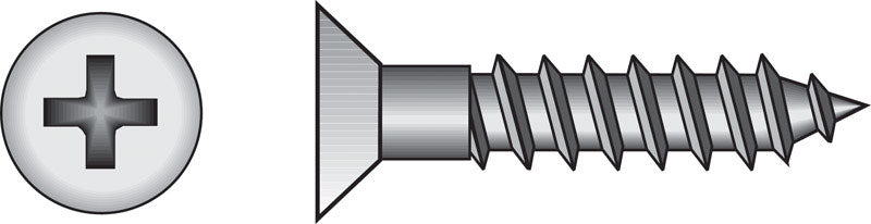 HILLMAN No. 6 X 5/8 in. L Phillips Zinc-Plated Coarse Wood Screws 100 pk