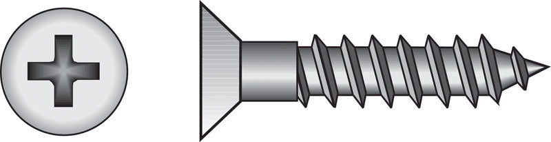 HILLMAN No. 8 X 1/2 in. L Phillips Zinc-Plated Coarse Wood Screws 100 pk