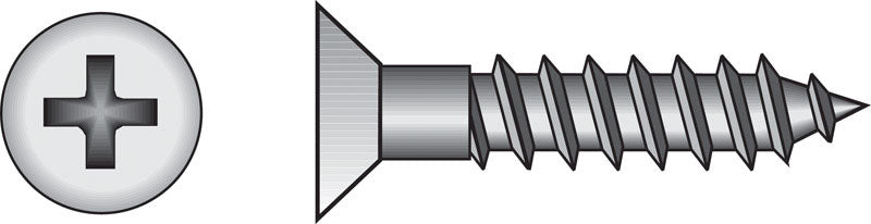HILLMAN No. 9 X 1-1/2 in. L Phillips Zinc-Plated Coarse Wood Screws 100 pk