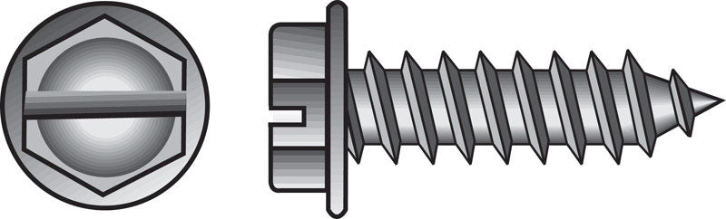 HILLMAN No. 12 Ga. X 3/4 in. L Slotted Hex Washer Head Sheet Metal Screws 100 pk