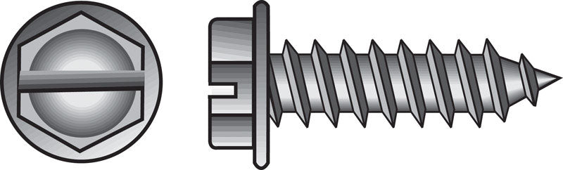 HILLMAN No. 12 Ga. X 1 in. L Slotted Hex Washer Head Sheet Metal Screws 100 pk