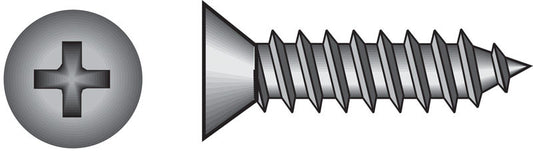 HILLMAN No. 6 Ga. X 1 in. L Phillips Flat Head Sheet Metal Screws 100 pk