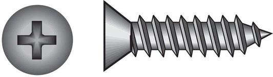 HILLMAN No. 8 Ga. X 1-1/4 in. L Phillips Flat Head Sheet Metal Screws 100 pk