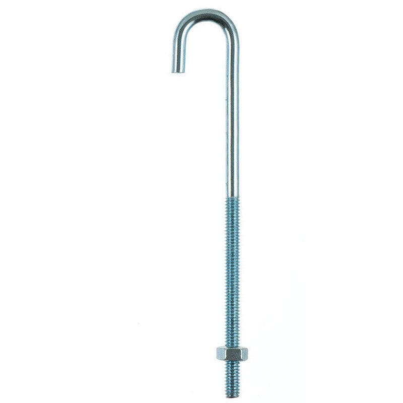 Hampton Small Zinc-Plated Silver Zinc 1 in. L J-Bolt 115 lb 1 pk