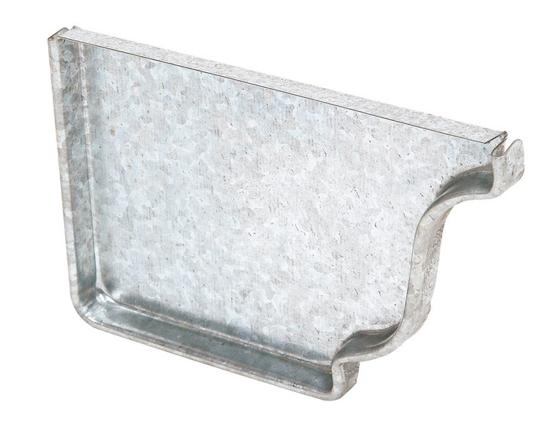 Amerimax 0.5 in. H X 3.5 in. W X 5 in. L Metallic Galvanized Steel K Left End Cap