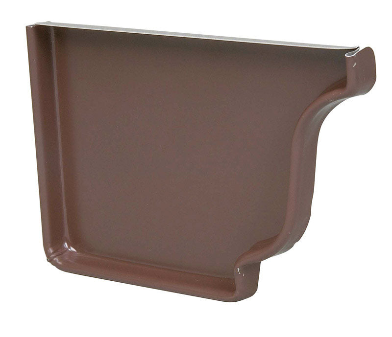 Amerimax 0.5 in. H X 3.5 in. W X 5 in. L Brown Aluminum K Left End Cap