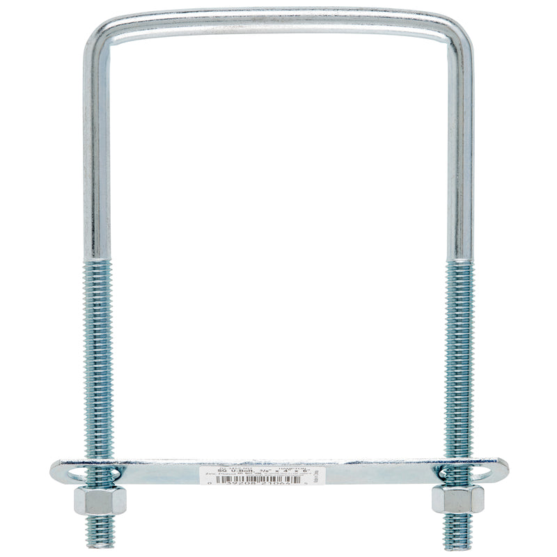 Hampton 3/8 in. X 4 in. W X 6 in. L Coarse Zinc-Plated Steel Square Bend U Bolt